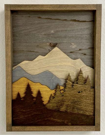 3D Mountain with Pine Scene