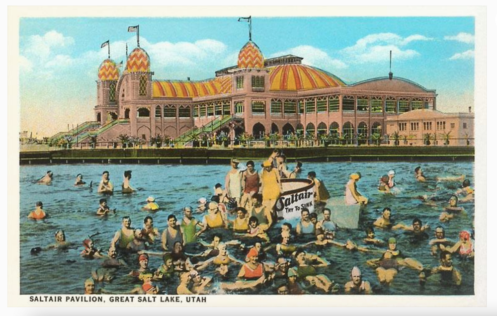 UT-109 Salt Air Pavilion, Great Salt Lake, Utah - Vintage Image, Postcard