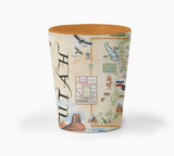 Utah State Map Ceramic Shot Glass - 1.5 oz Orange