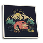 Ceramic Coaster Utah Camping Scene