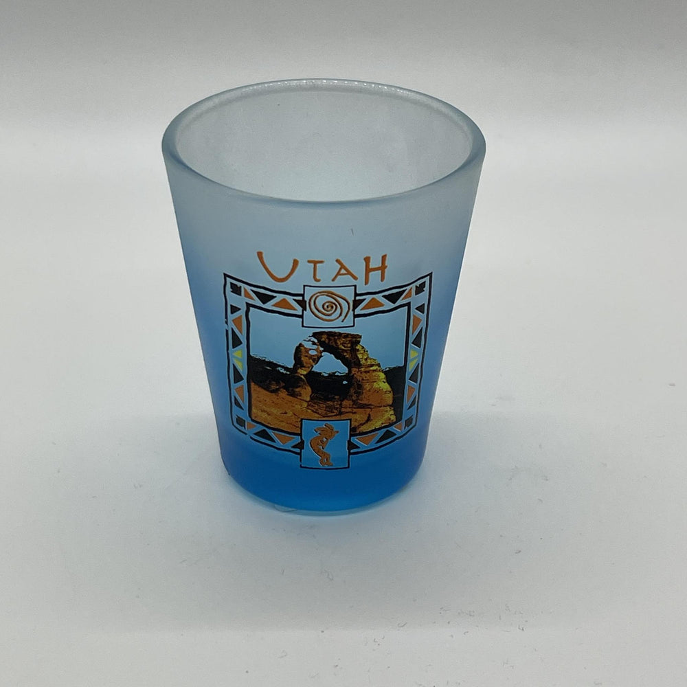 Shot Glass Frosted Blue Arch