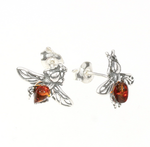 Amber Mini Bee Earrings SS