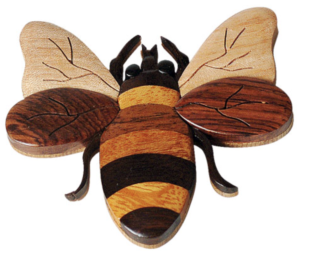 Wooden Bee Magnet