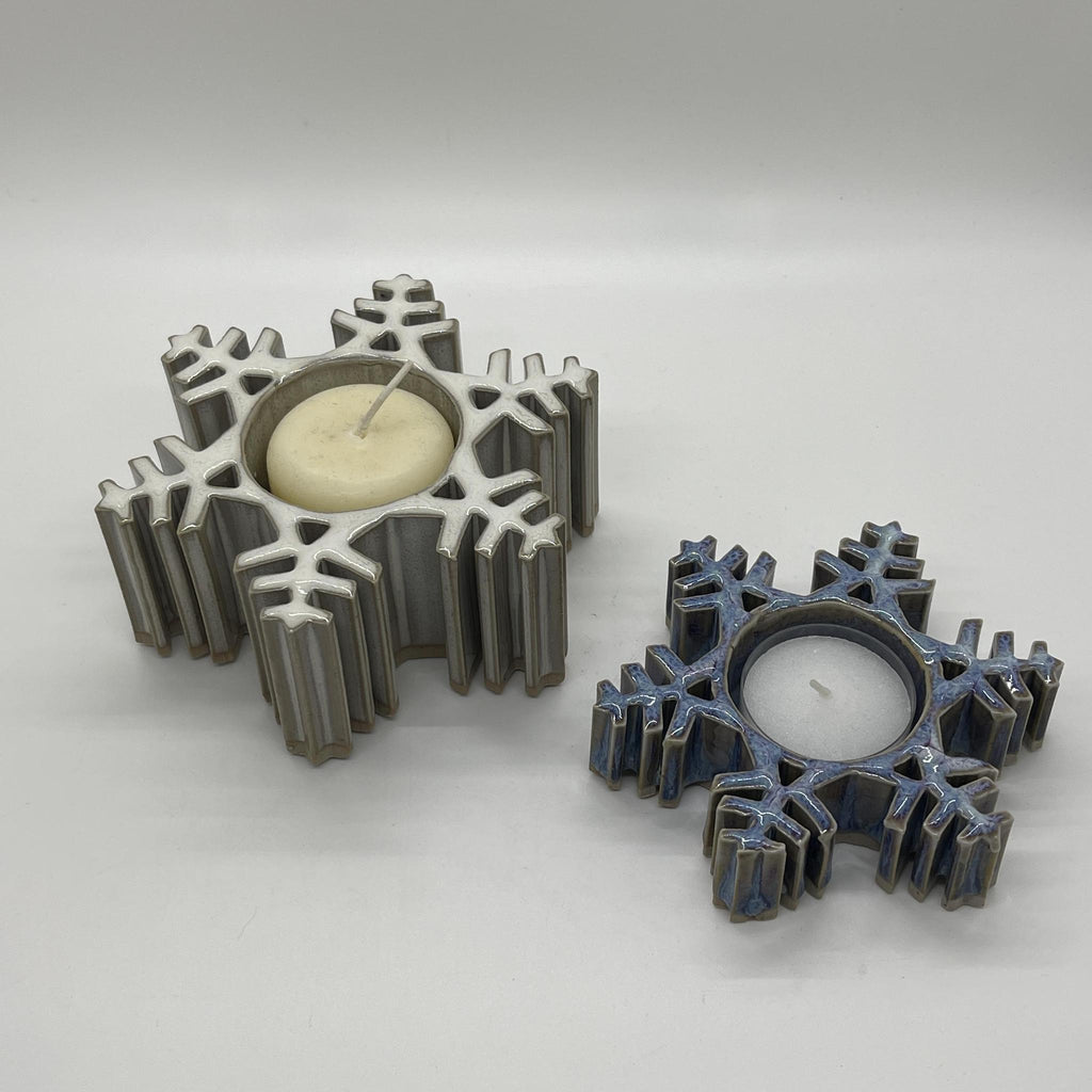 Snowflake Stoneware Candle Holder