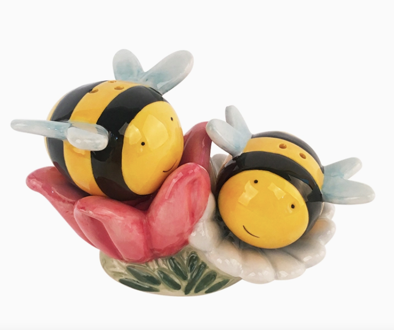 Bumble Bee and Flower Salt & Pepper Set