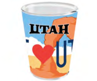 Shot Glass Utah I love Utah License