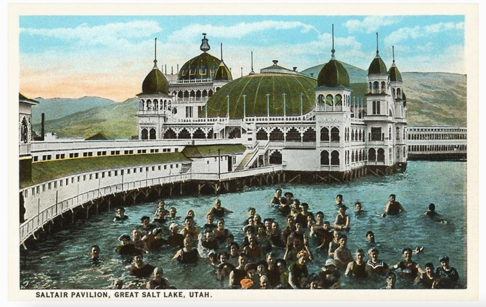 UT-36 Saltair Pavilion, Great Salt Lake, Utah - Vintage Image, Postcard