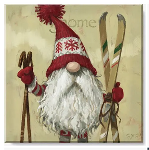 Skier Gnome Giclee Wall Art