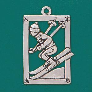 Skier Skiing Holiday Ornament