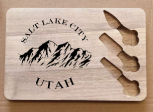 4-Piece Wood Cheese Board & Cheese Set