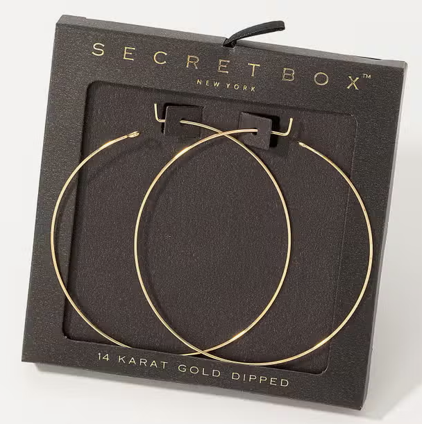 Secret Box 60mm Wire Hoop Earrings