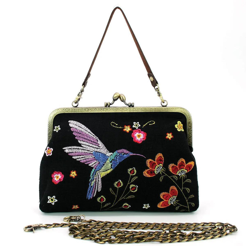Hummingbird Kiss Lock Handbag