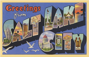 Greetings from Salt Lake City, Utah - Vintage Image, Magnet UT-32