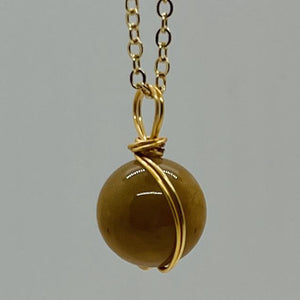 Gemstone Ball Pendant Necklace