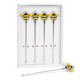 Set of 4 Bees Cocktail Picks