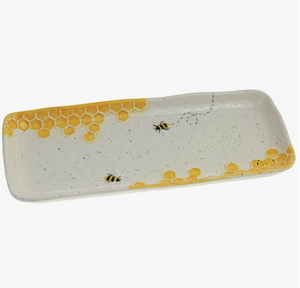 
            
                Load image into Gallery viewer, Sunny Bee Rectangle Ceramic Plate
            
        