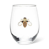 Stemless Wine Glass with Jewel Bee