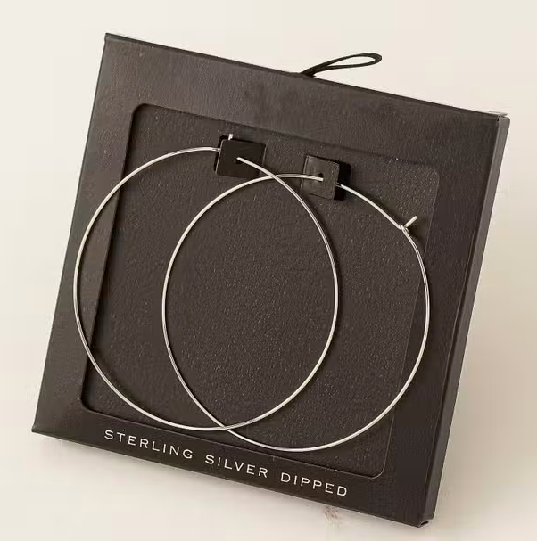Secret Box 60mm Wire Hoop Earrings