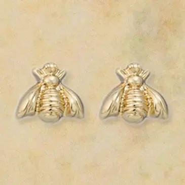 Literary Quotes Gold Bee Post Earrings