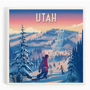 Ceramic Coaster Utah, Shred the Gnar, Snowboarding