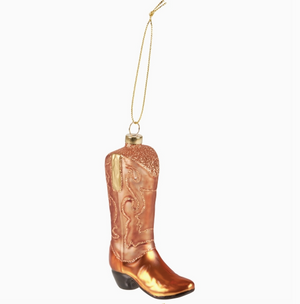 Glass Cowboy Boot Ornament