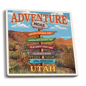 Ceramic Coaster Moab, Utah, Destinations Signpost