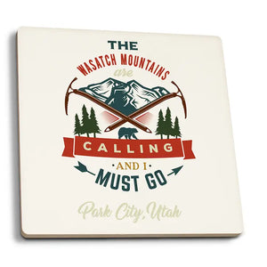 Ceramic Coaster Park City, Utah the Mountains Are Calling