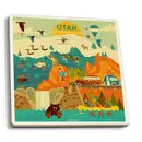 Ceramic Coaster Utah, Where Adventure Begins, Geometric