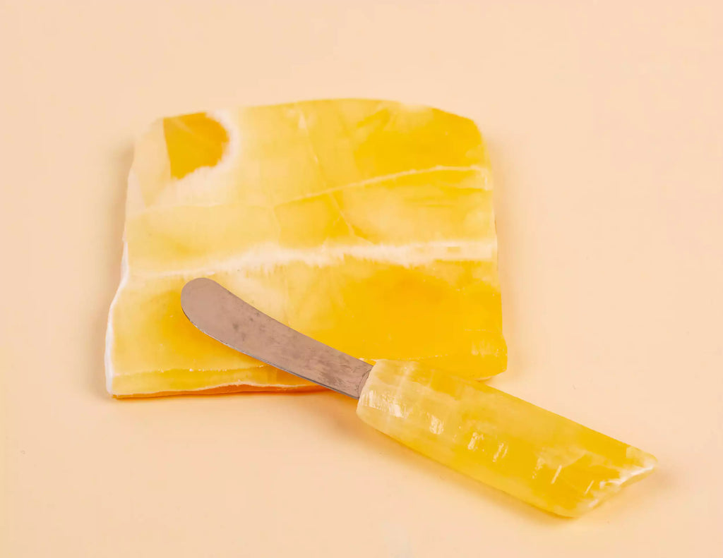 Honeycomb Calcite Cheese Knife