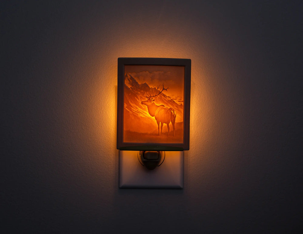 Porcelain Art Night Light Elk
