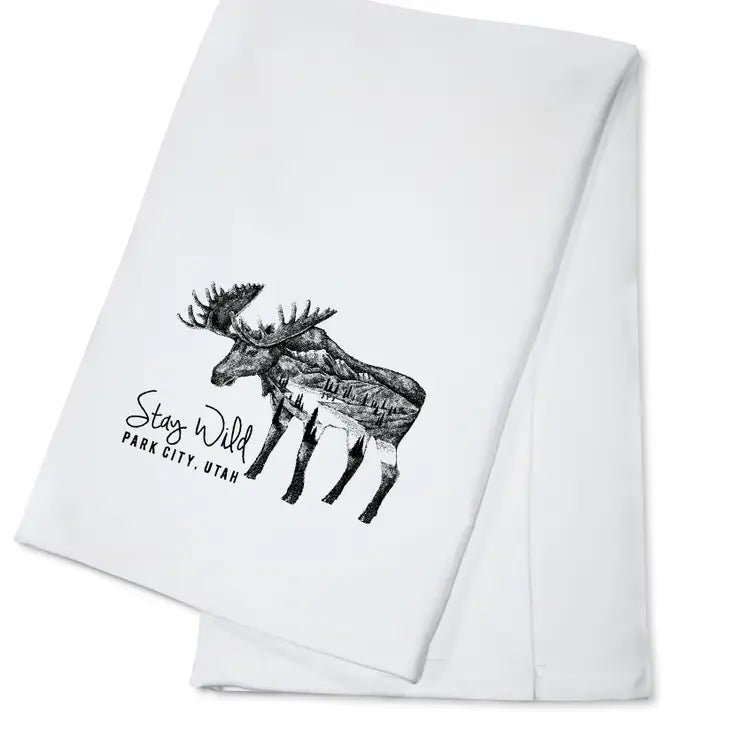 Tea Towel Stay Wild Moose