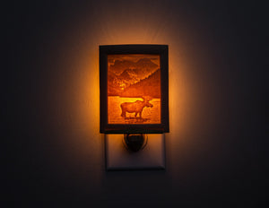 Porcelain Art Night Light Moose
