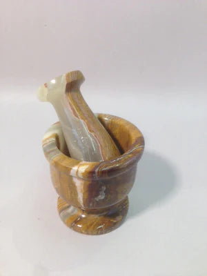 Banded Calcite Mortar And Pestle 2"