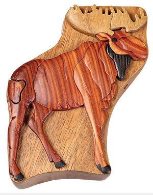 
            
                Load image into Gallery viewer, Wood Puzzle Box Moose
            
        