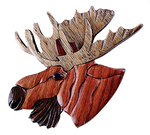 Wood Puzzle Box Moose Head