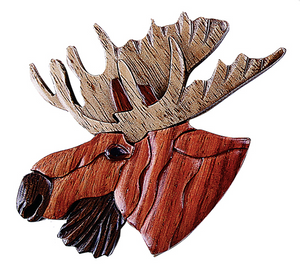 Wood Puzzle Box Moose Head