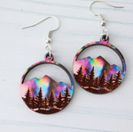 Engraved Wood Earrings