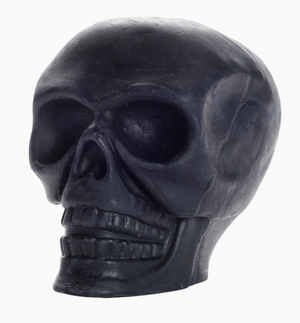 Beeswax Black Skull Candle