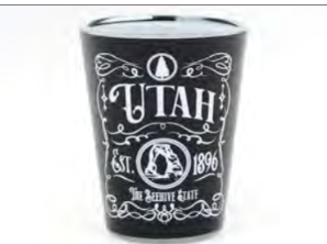 Shot Glass Black Vintage Utah