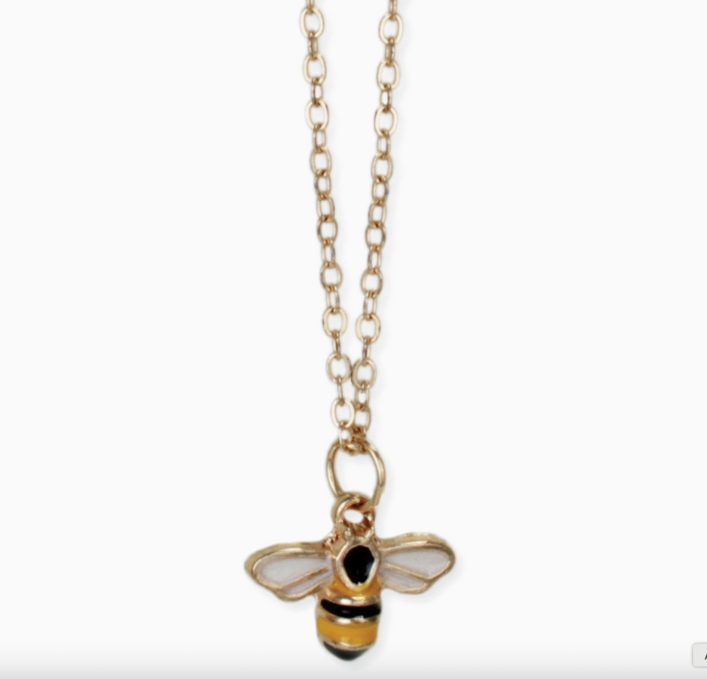 Bitsy Bee Gold Enamel Necklace