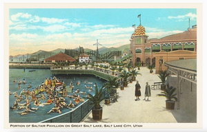 UT-146 Saltair Pavilion, Great Salt Lake, Utah - Vintage Image, Postcard