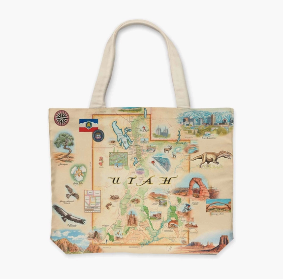 Utah State Map Canvas Tote Bag