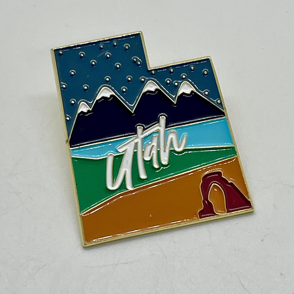 Enamel Metal Pin Utah Local