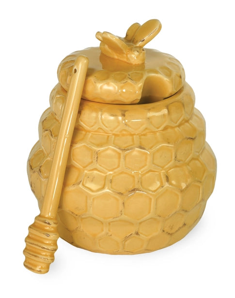 Honeycomb Honey Pot and Dipper