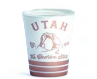 Shot Glass Utah Established Metallic