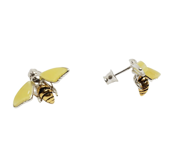 Amber 3D Bee Earrings