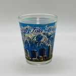 Shot Glass SLC Skyline Mountain