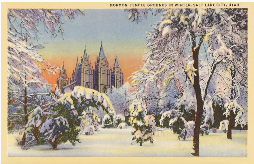 Winter Mormon Temple Magnet