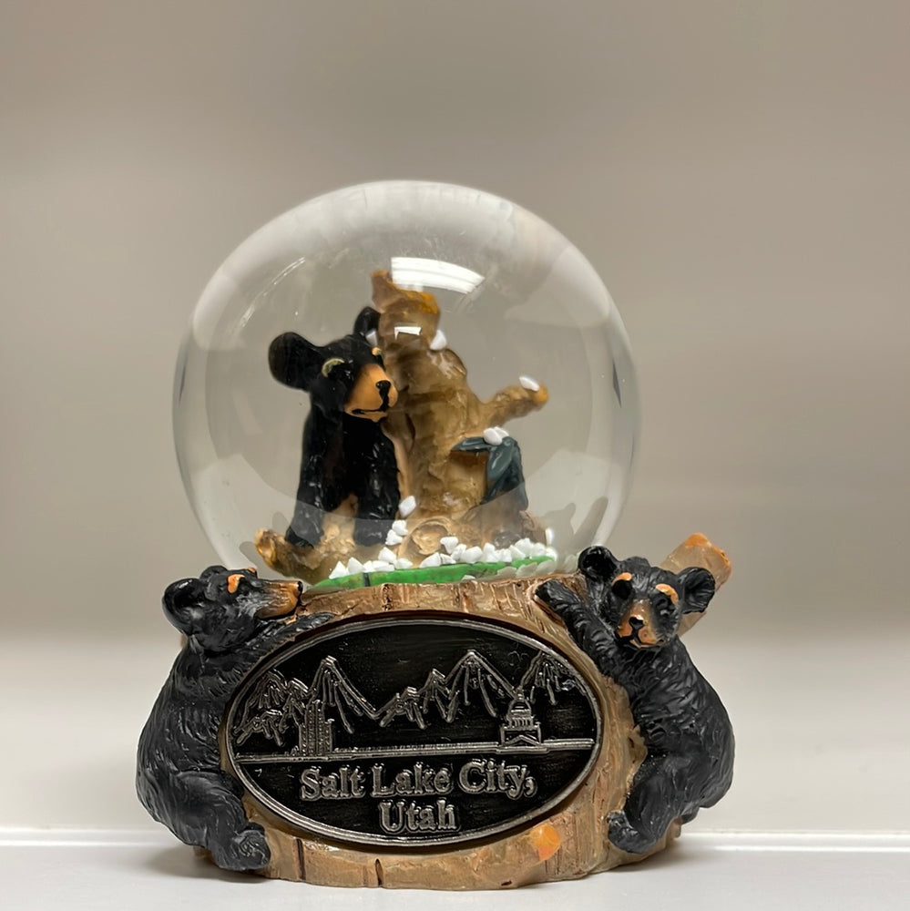 Salt Lake City Black Bear Snow Globe 45mm